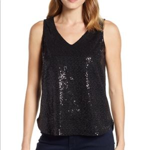 Gibson x Glam Squad Cassie V-Neck Sequin Tank